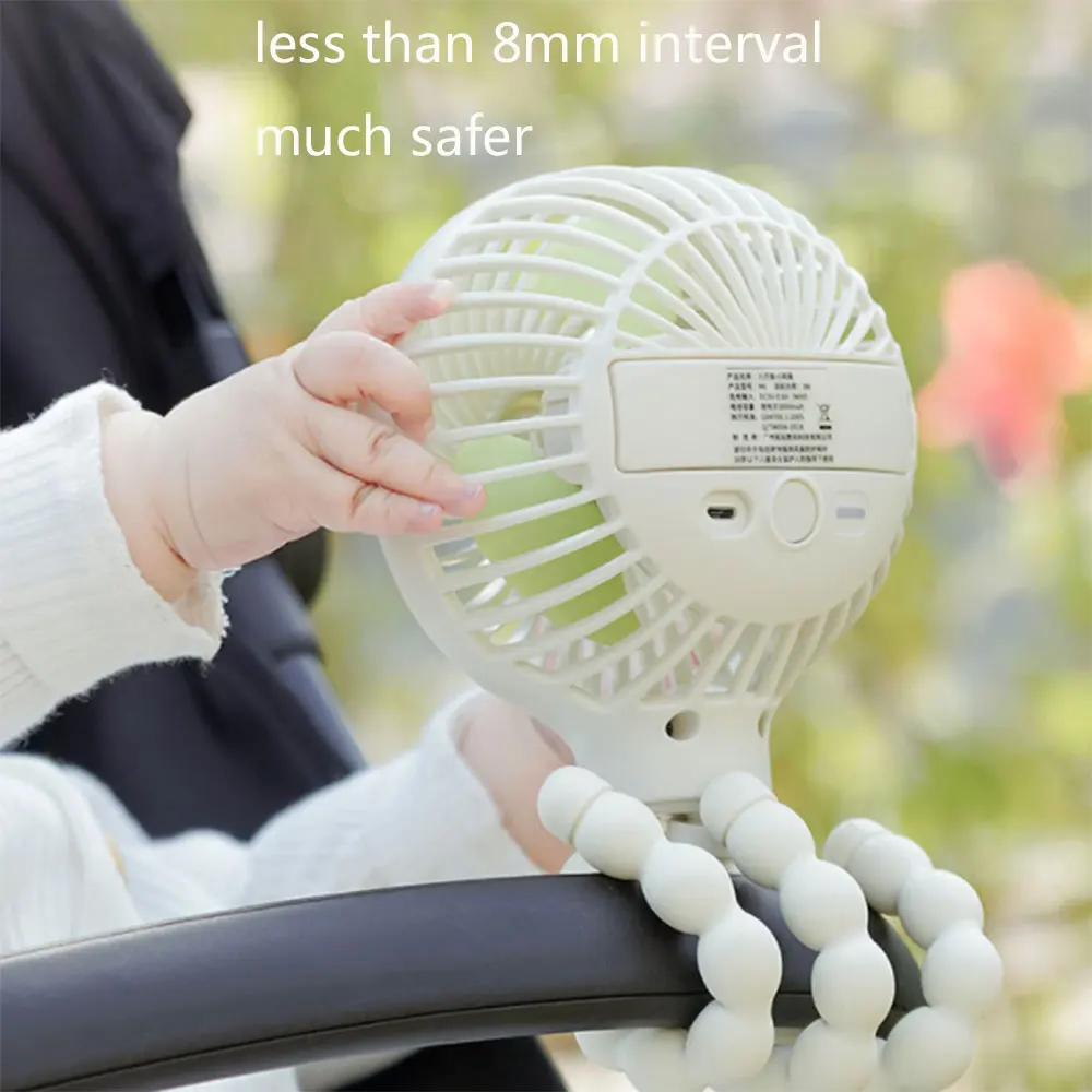 Prijenosni Mini-usb Ventilator Punjiva 3 Brzine Clip-on Ventilator